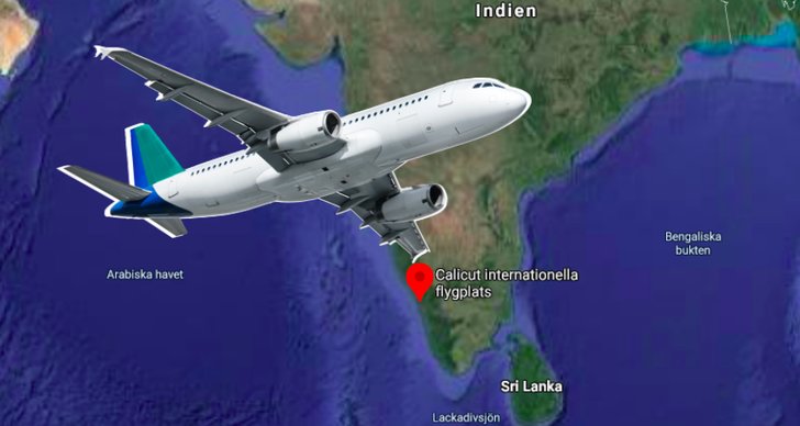 Indien, Flygplan, Kraschlandning